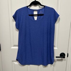 Tuff Athletics Tee, cap sleeve keyhole back neck, curved bottom